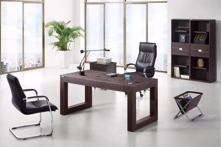 Leder-Couchtisch in Holzoptik modern elegant
