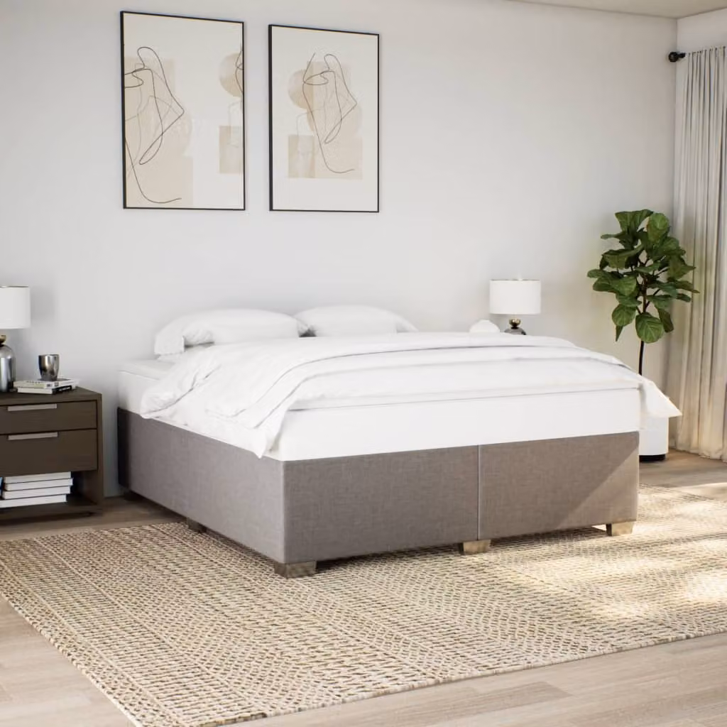 vidaXL Giroletto senza Materasso in Tessuto Tortora L/P: 200 x 200 cm – 1