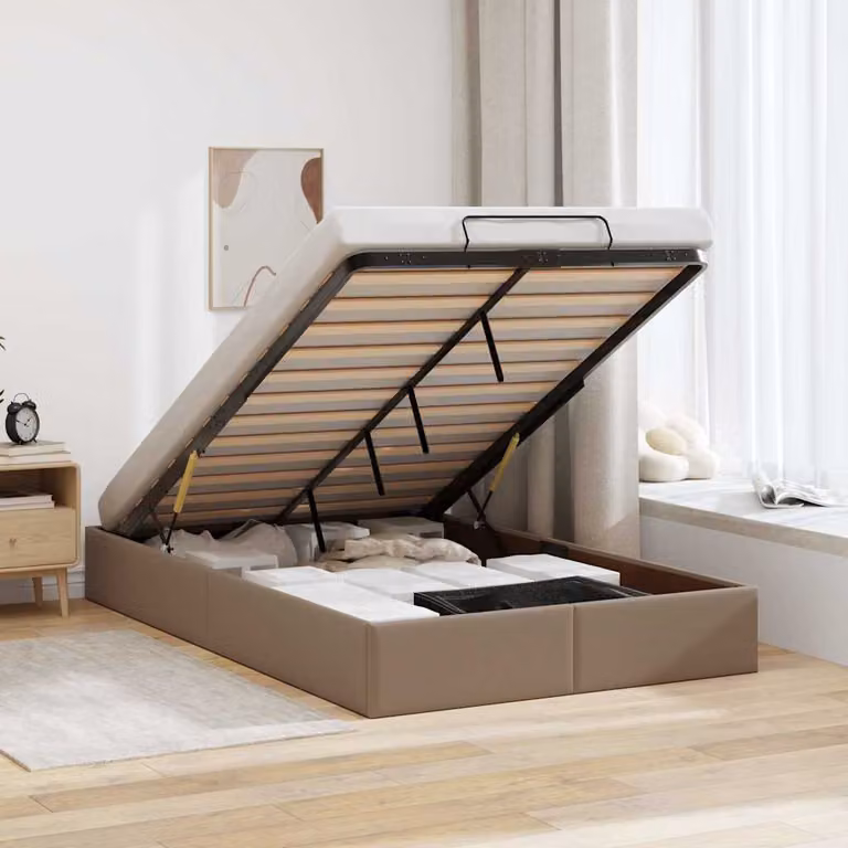 Struttura Letto con Contenitore a Sollevamento vidaXL in Similpelle, L/P: 120 x 200 cm