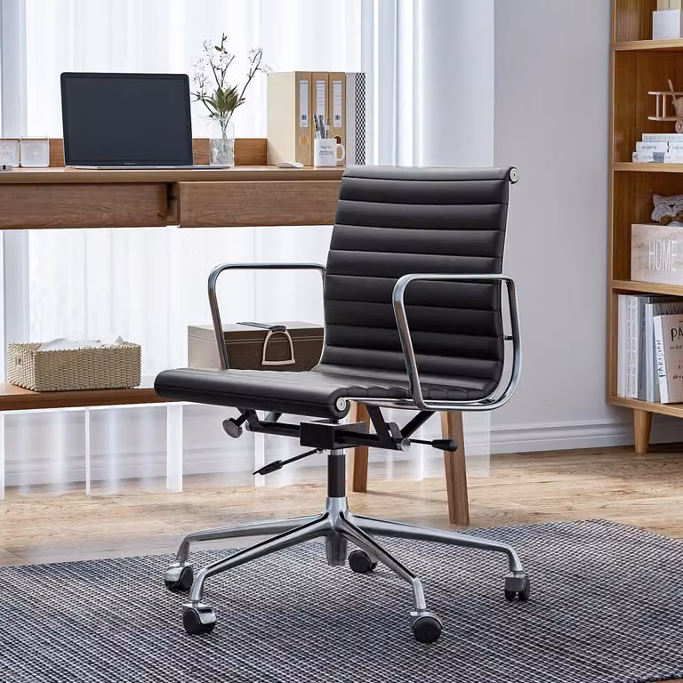 Sedia da ufficio - Sedia da lavoro - Sedia per ufficio - Sedia ergonomica - Sedia in vera pelle - Struttura in alluminio