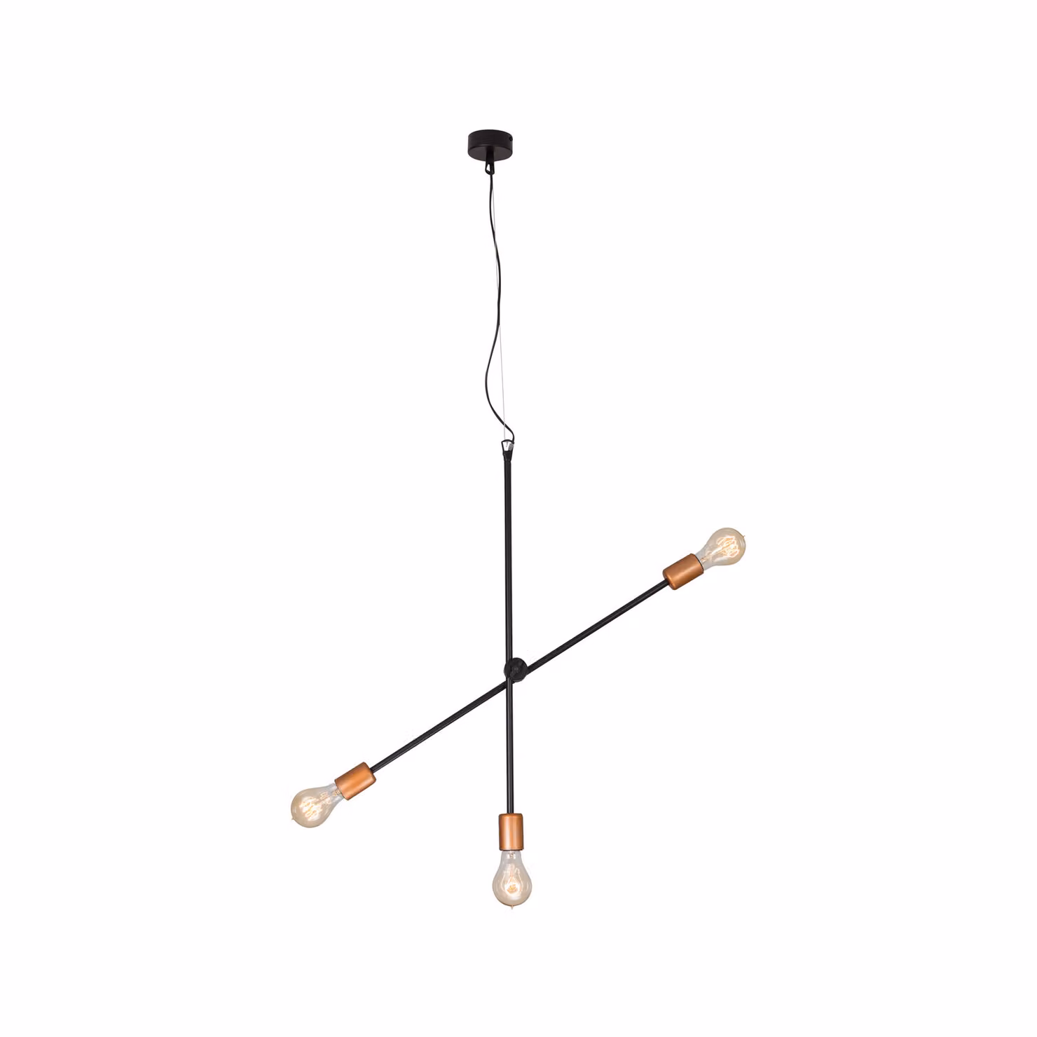Lampadario STICKS in rame e nero, 3xE27x60W, metallo, dimensioni: 123x74x73 cm, IP20, Nowodvorski Lighting