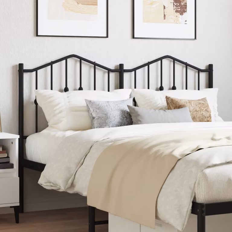 Testiera di ricambio vidaXL in metallo nero laccato per letto 140x200 cm
