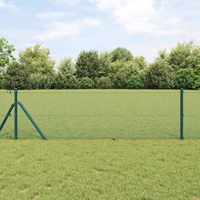 Recinzione a rete saldata vidaXL da fissare a terra, colore verde, L: 50 m, H: 0,6 m – 1