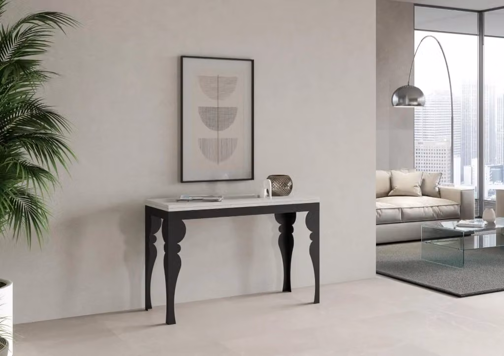Tavolo apribile Paxor Double Bianco Frassino con telaio Antracite L: 120-200 cm, P: 45-90 cm – 2