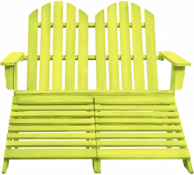 Set da giardino a 2 posti con pouf in legno di abete verde vidaXL
