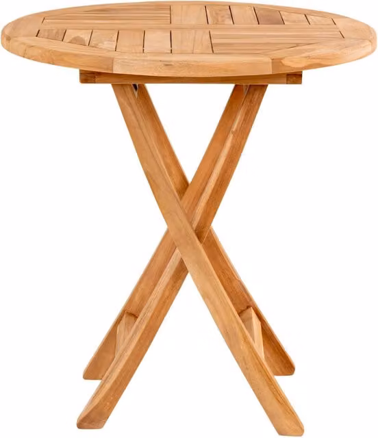 Tavolino da esterno Oviedo in teak naturale o70x75 cm