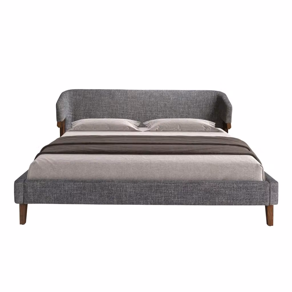 Letto matrimoniale moderno Angel Cerdá S.L. in tessuto grigio con struttura in legno L/P/H: 180 x 200 x 211 cm – 2