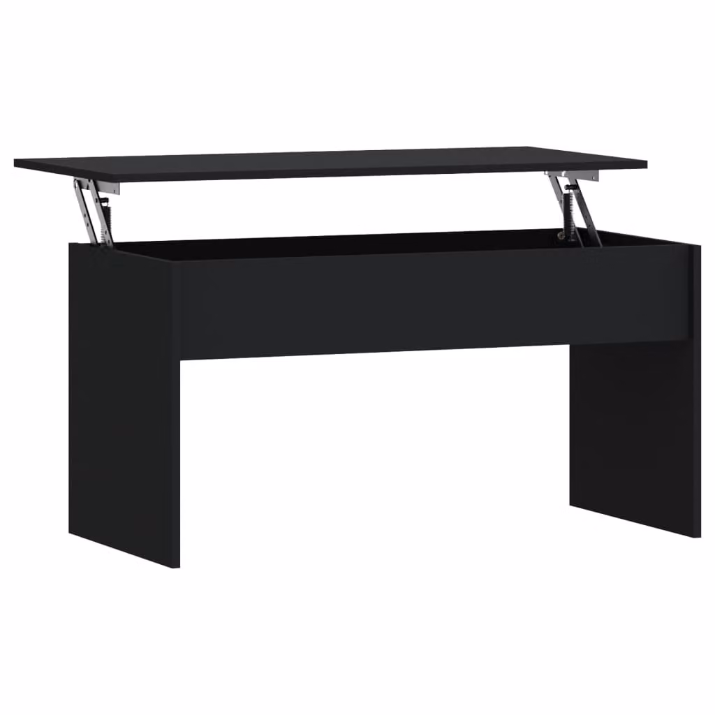 Tavolino da Salotto Nero 102x50,5x52,5 cm in Legno Multistrato