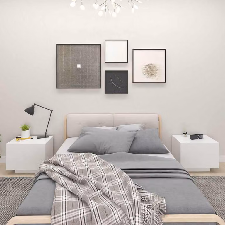 Comodino moderno vidaXL in legno bianco L: 100 cm, P: 35 cm, H: 40 cm
