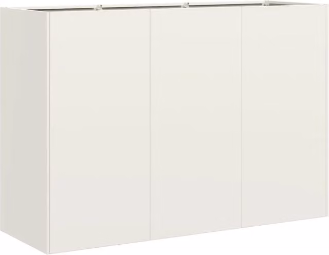 Fioriera moderna di design HELLOSHOP26 in acciaio laminato a freddo bianco per giardino o balcone L/P/H: 120 x 40 x 80 cm