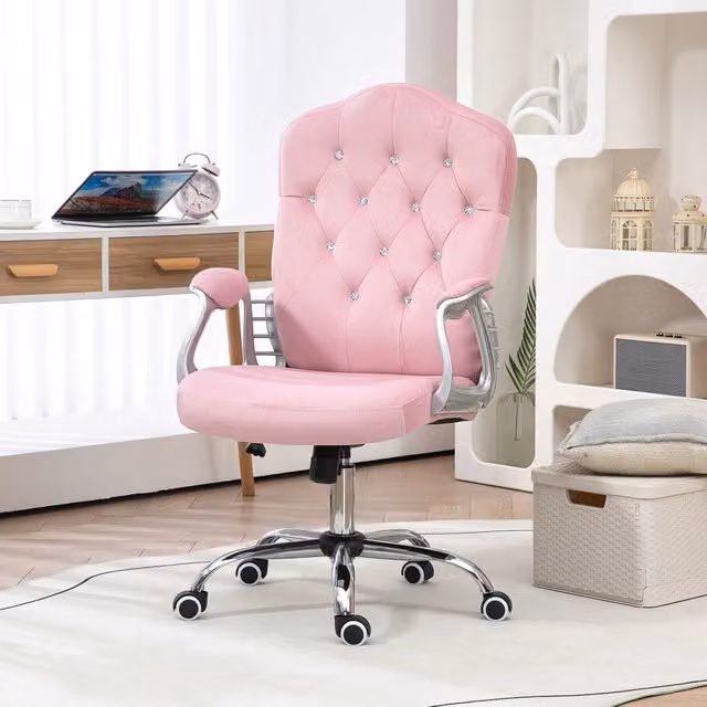 Sedia da ufficio rosa con funzione oscillante