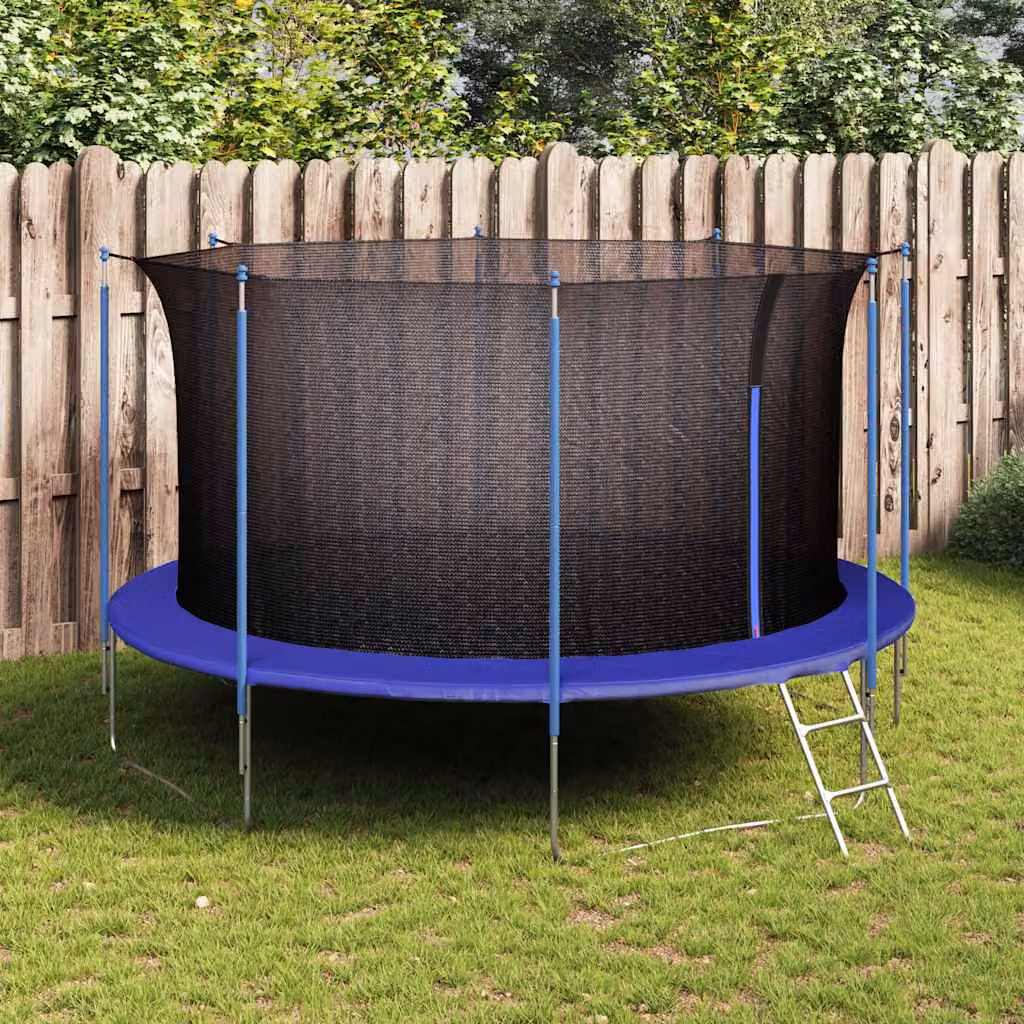 Rete di sicurezza nera per trampolino rotondo vidaXL con materiale in plastica, diametro 3,96 m