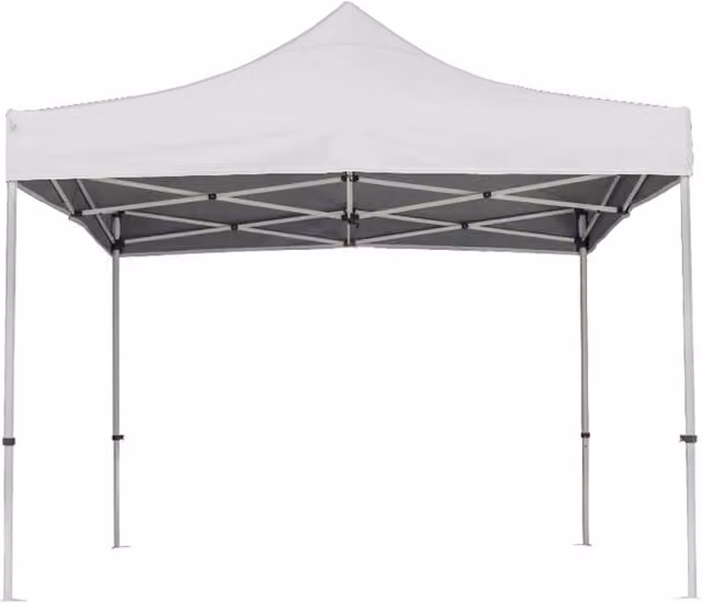 Gazebo da Giardino Pieghevole 3x3m in Alluminio e Tessuto Bianco
