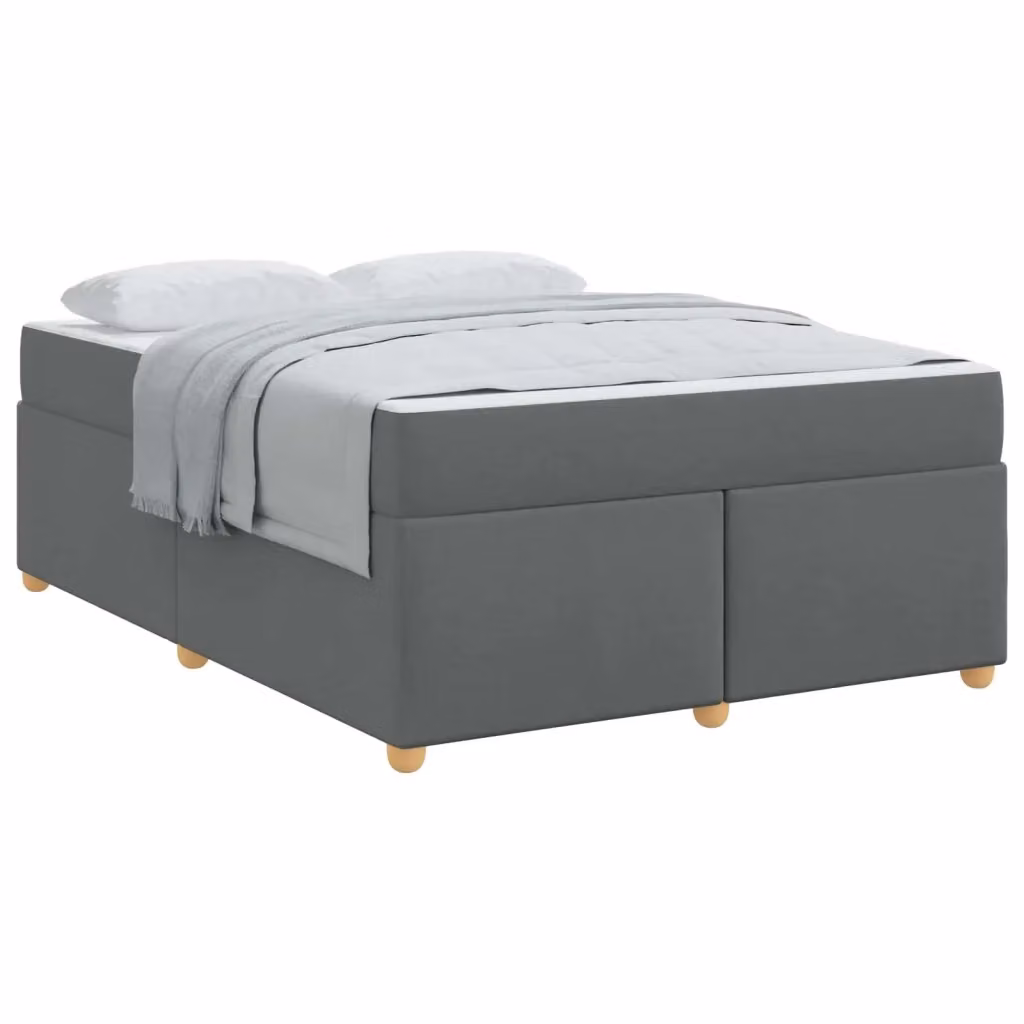 Struttura del letto moderna vidaXL in tessuto e legno ingegnerizzato, Grigio scuro, L 140 cm x P 200 cm – 2