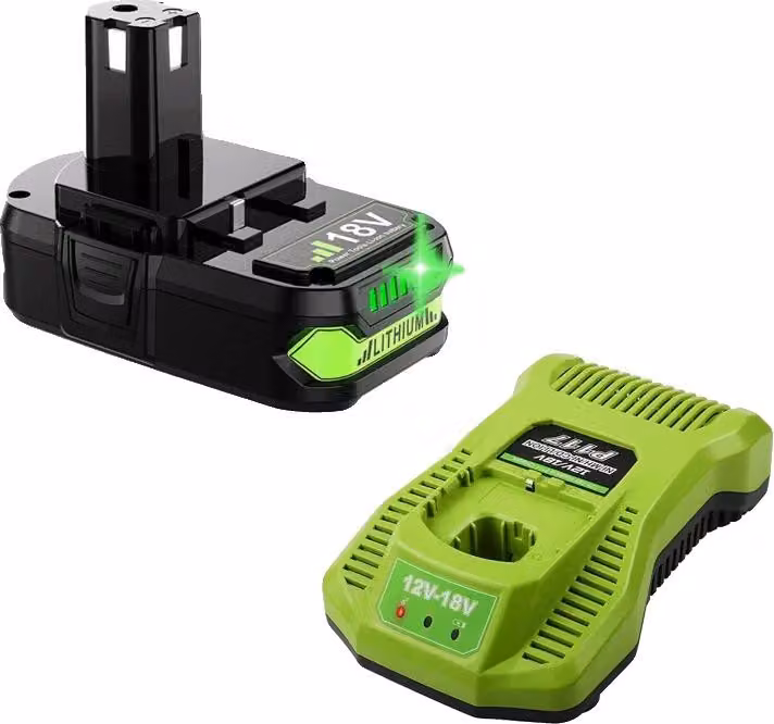 Batteria agli ioni di litio da 18 V, opzioni da 9,0 Ah e 6,0 Ah, certificata CE e RoHS, 1 caricabatterie da 3 Ah