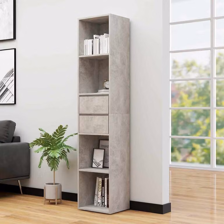 Libreria moderna vidaXL in MDF Grigio opaco L: 36 cm, P: 30 cm, H: 171 cm