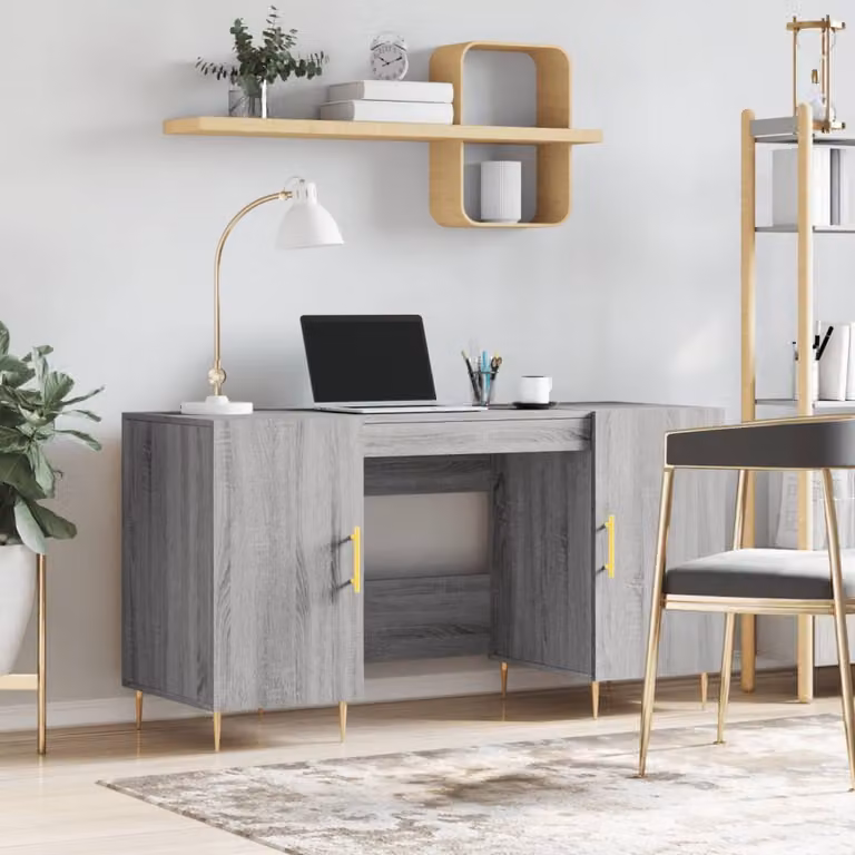 Maison Exclusive - Scrivania grigio Sonoma 140x50x75 cm Materiale ligneo