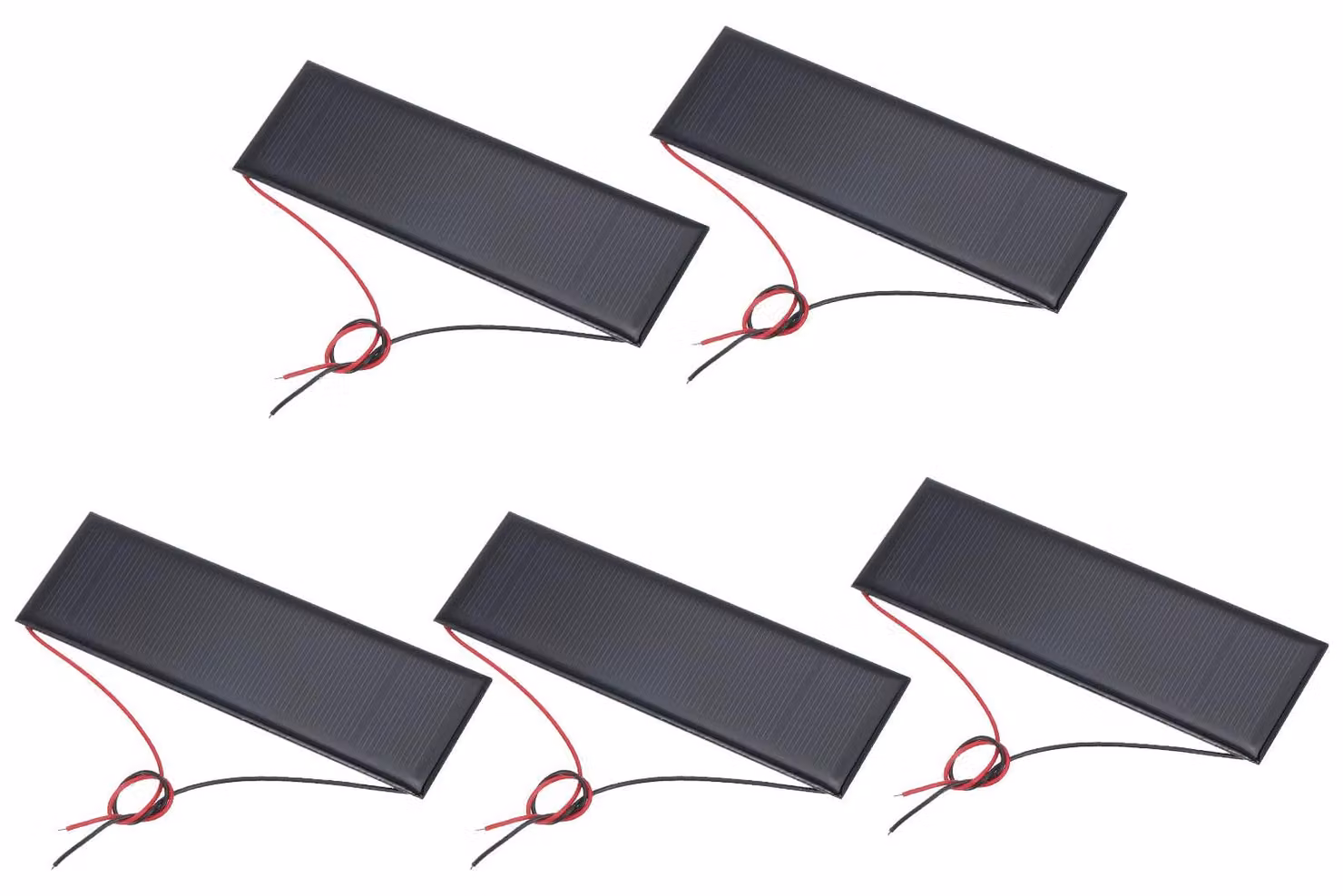 5 mini-pannelli solari, 6 V, 0,6 W, policristallini, dimensioni 120x38 mm
