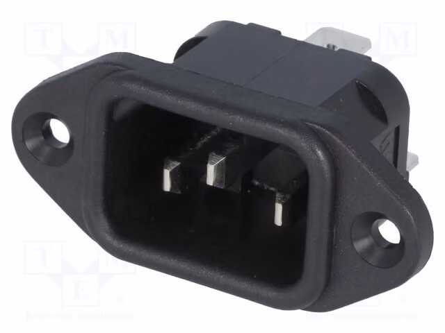 1 connettore: presa maschio per alimentazione AC, 10A, modello PX0580/63