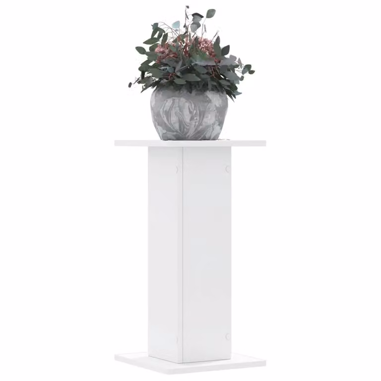 Set di 2 supporti per piante vidaXL in legno bianco, design minimalista, L/P/H: 30 x 30 x 60 cm