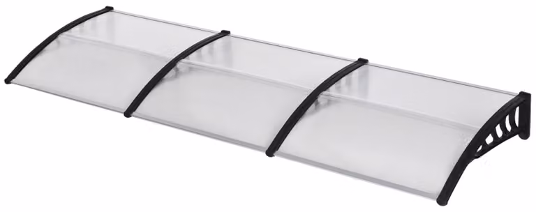 Tettoia Outsunny per porta d'ingresso 303x96x27 cm con protezione UV per esterni