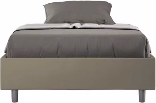 Letto Sommier imbottito Matrimoniale francese 140x200 cm Azelia - Similpelle,Cappuccino,Contenitore
