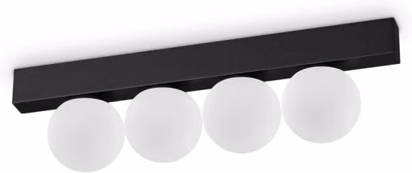 Plafoniera Moderna Ideal Lux Ping Pong in Metallo Nero con LED Integrato 12W 3000K Warm White