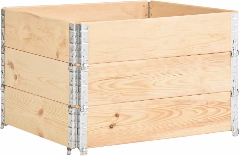 Collari per Pallet 3 pz 100x100 cm in Legno Massello di Pino