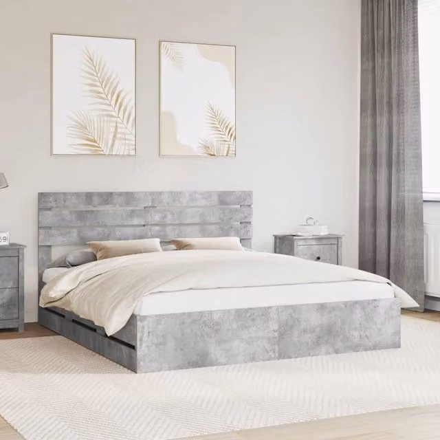 Struttura del letto con cassetto Grigio cemento 180 x 200 cm 3411486