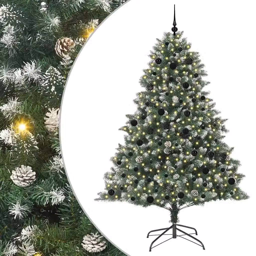 Albero di Natale artificiale verde con luci LED warm white vidaXL Altezza: 210 cm – 2
