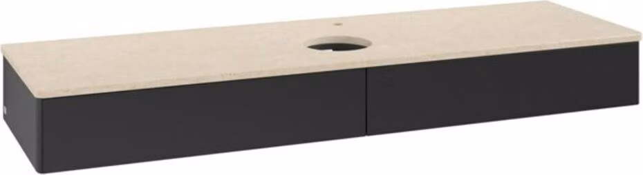 Mobiletto V&B senza struttura frontale - illuminazione Antao 160x50cm, HL, WBP botti., bla m Lac