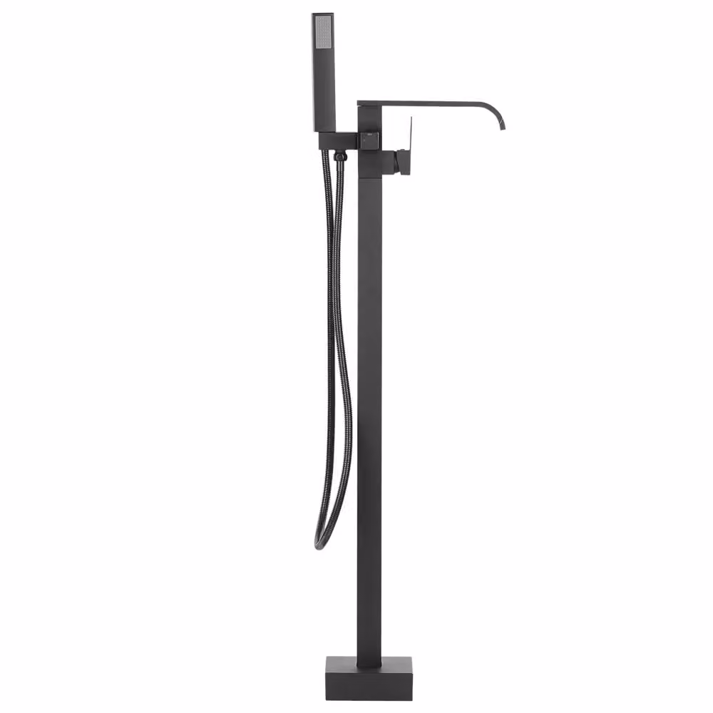Miscelatore per vasca da bagno freestanding BELIANI in Nero Opaco, stile moderno, H: 120 cm, L: 26 cm, P: 15 cm – 2