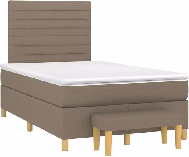 Letto Ibrido con Giroletto a Molle e Materasso vidaXL in Tessuto, Colore Beige, Bianco o Marrone, L/P: 120 x 200 cm