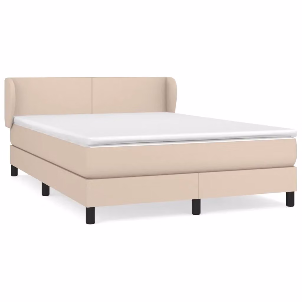vidaXL Giroletto a Molle con Materasso in Similpelle Beige L/P/H: 140 x 200 cm – 2