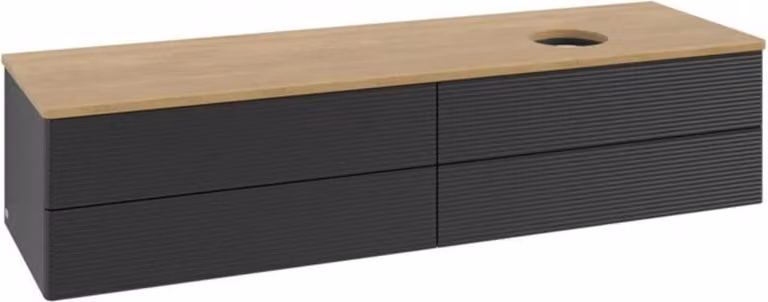 V&B Mobiletto con struttura frontale - illuminazione Antao 160x50cm, WBP-colore hon. Oa, bla m Lac