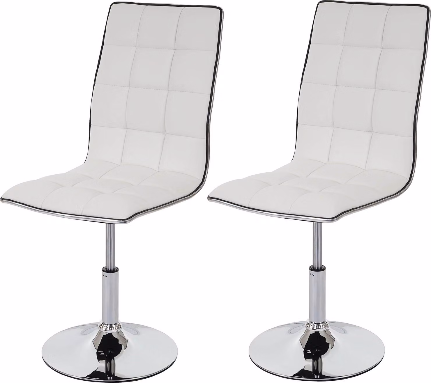 Set di 2 sedie da sala da pranzo | A x L x P 103 x 43 x 54 cm | Altezza seduta 41 cm | Pelle finta certificata | Bianco | Sedia Sedia da cucina