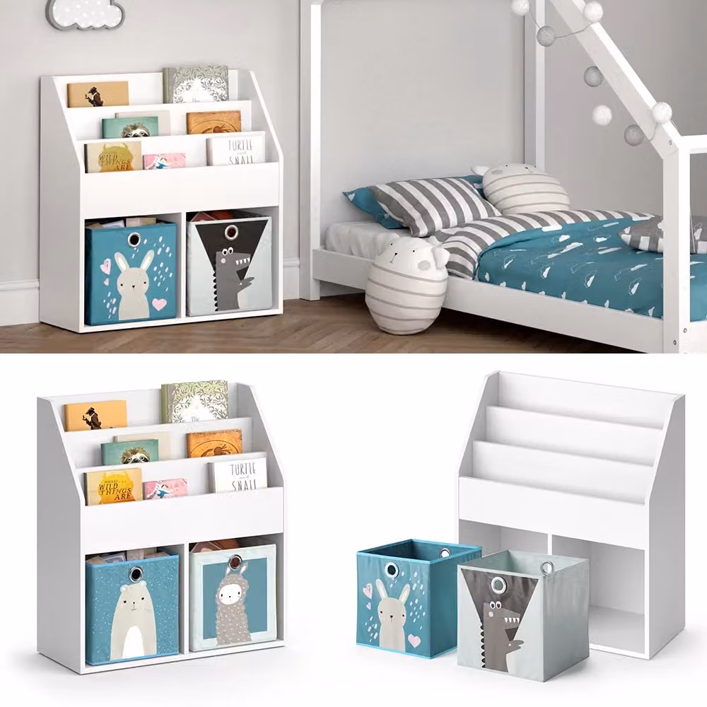 Libreria per bambini Luigi Vicco colore bianco L: 72 cm, H: 79 cm, P: 30,7 cm – 2