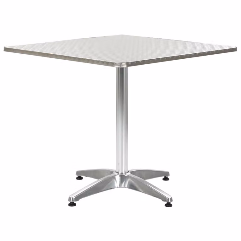 Maison Exclusive - Tavolo da giardino, colore argento, 80x80x70 cm, in alluminio