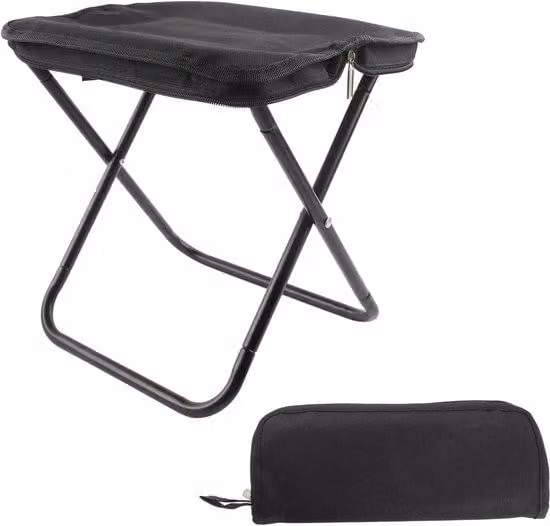 Sedia pieghevole leggera - Sedia pieghevole per campeggio - Sedia da esterno - Sedia pieghevole da viaggio - Adatta per viaggi, escursioni, pesca, picnic e barbecue - Robusta e resistente - Colore: nero