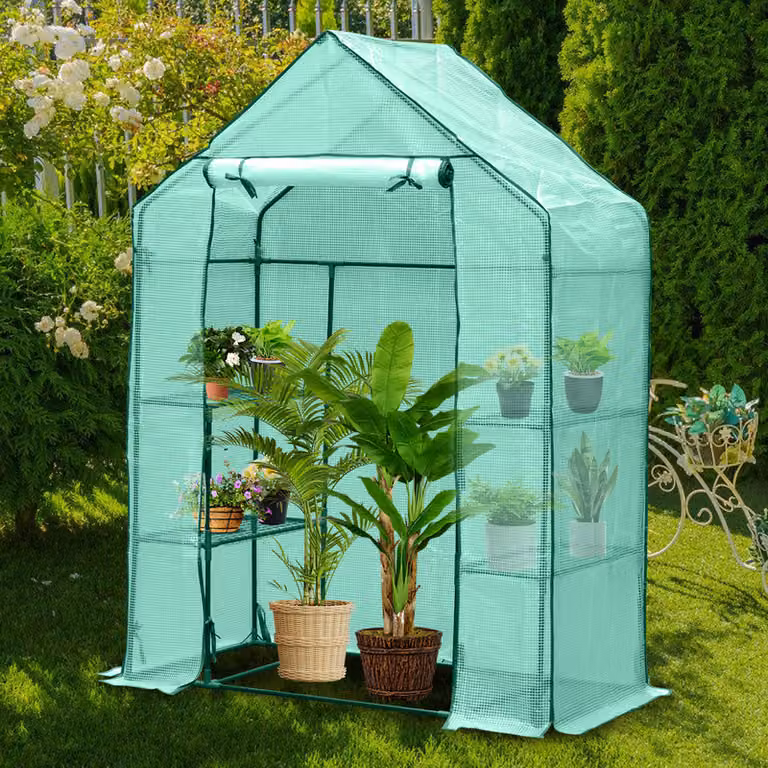 Serra in foglio Serra per pomodori 143x73x195 cm Serra verde riutilizzabile