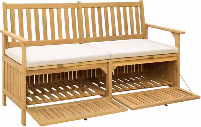 Panca da Giardino | Panchina con contenitore con cuscino con porta 148 x 63 x 84 cm
