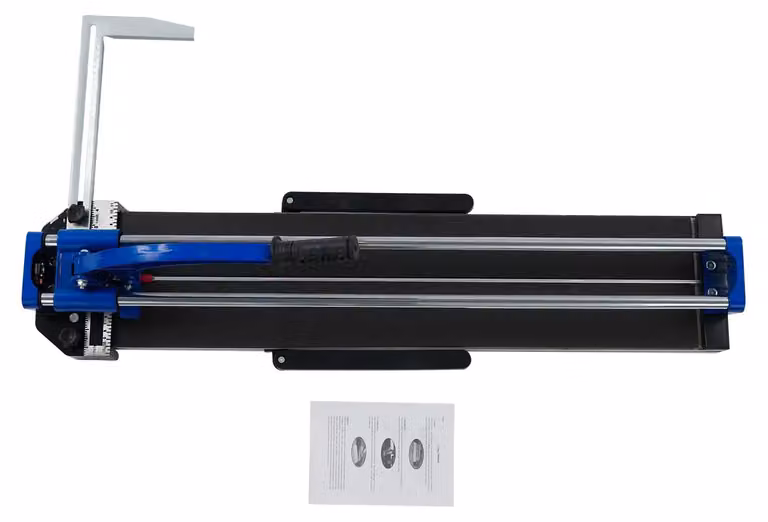 Tagliapiastrelle - Tagliapiastrelle manuale da 80 cm - Doppie guide e supporti - Posizionamento a infrarossi - Disco di taglio in metallo duro - Base in alluminio regolabile da 0° a 90° - Colore blu