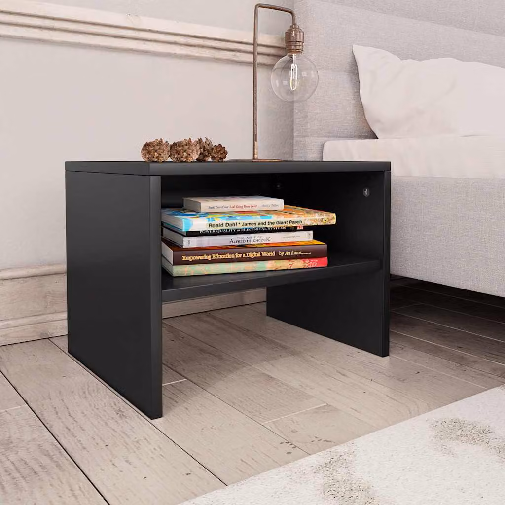 vidaXL Comodini 2 pz Neri 40x30x30 cm in Legno Multistrato