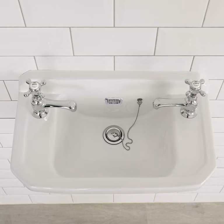 Lavabo Bagno Sospeso Rettangolare Bianco 270 x 515mm - Richmond