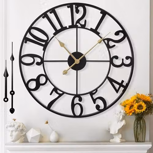 Mee 2ou Orologio Da Parete Moderno E Vintage, Orologio Da Parete Grande Silenzioso Senza Ticchettio, Disponibile In 40 cm, 47 cm, 60 cm, 80 cm, 100 cm, Ideale Per Soggiorno, Cucina, Ufficio