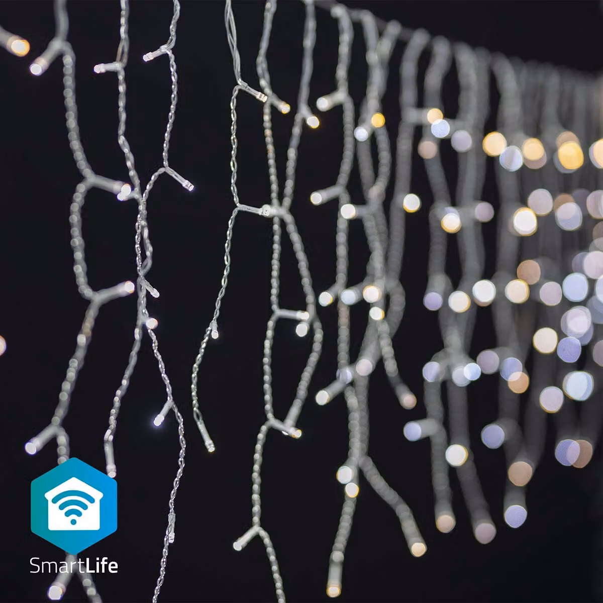 Luci di Natale Nedis SmartLife - Icicle - Wi-Fi - Bianco caldo o freddo - 400 LED - 8,00 m - Android / IOS