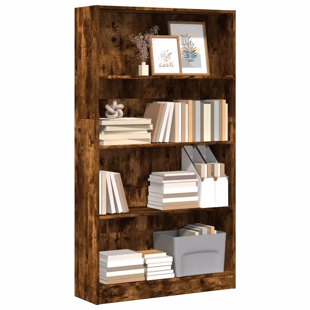 Libreria moderna vidaXL in legno marrone, sospesa a parete, L 80 cm x P 24 cm x H 143 cm