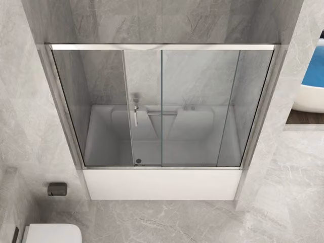 Box doccia per Vasca Sopravasca in vetro da 6 mm 1 lato apertura scorrevole trasparente - Misura: 145 x h150