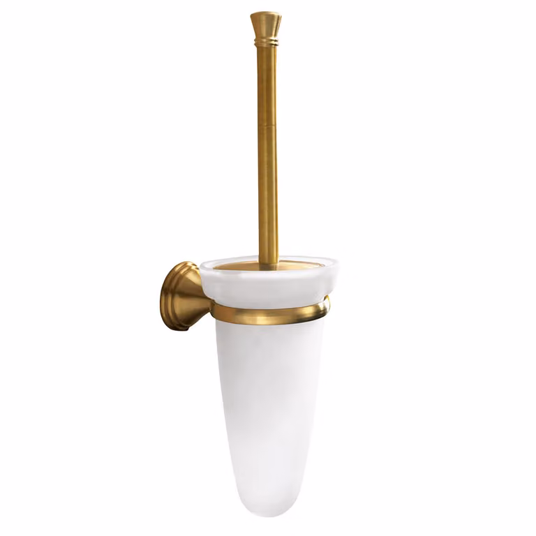 Scopino WC con ciuffo in setole da muro in acciaio inox e Cromall 7533-03 Gedy serie ROMANCE Bronzo