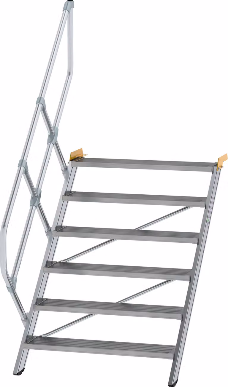 Scala 45° larghezza gradini 1000 mm 6 gradini alluminio nervato
